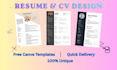 design a professional resume and CV template in canva