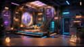 create custom cyberpunk streaming room backgrounds