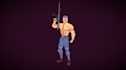 create ps1,ps2, lowpoly 3d model, animation character, psx style, action figure