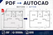 convert PDF sketch blueprint to autocad floor plan dwg