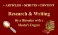 write research based articles, blogs and scripts
