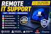 fix windows PC issues, install software and provide remote IT support