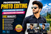 do professional photo editing and back ground change