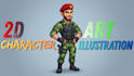 create 2d character art, creative concept art, and detailed illustrations