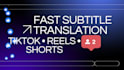 translate tiktok reels and youtube subtitles