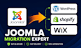 migrate joomla wordpress wix shopify, joomla to webflow lovable base44