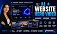 create cinematic 3d, ai hero website video, website header, landing page, ads