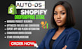setup automated shopify dropshipping store website design with autods