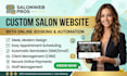 build a salon spa website with online booking, appointment system and automation