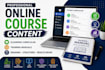 write expert online course content and course curriculum