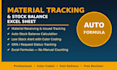create material tracking and stock balance excel sheet