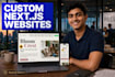 do custom website development as full stack react and nextjs dev