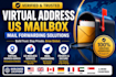provide verified virtual address, US mailbox, and mail forwarding