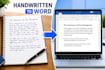 transcribe handwritten notes into a typed digital document