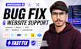 debug and fix website bugs in laravel, react, PHP, nodejs, nextjs