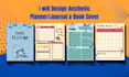 design aesthetic planner journal and book cover