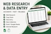 do web research, copy paste, and data entry professionally