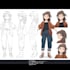 create anime character sheet and reference art