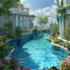 design landscape, garden, backyard, swimming pool,