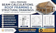 prepare beam calculations roof framing and structural drawings in texas