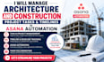 manage architecture and construction project tasks timelines in asana automation