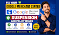 fix google merchant center suspension and policy issues