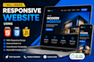 create a responsive HTML CSS javascript website