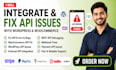 integrate external api with wordpress sites, woocommerce api and fix api issues