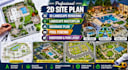 park layout plan 3d site rendering 2d landscape masterplan contract winning plan