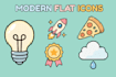 design modern flat icons for apps, websites and brands