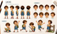 design cute childrens book characters with pose and expression sheets