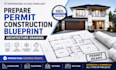 prepare permit, construction blueprint, architecture drawing