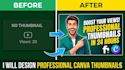 design professional youtube thumbnail and clickbait thumbnail