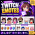 design custom twitch emotes sub badges animated emotes and vtuber assets