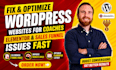 fix optimize wordpress websites for coaches elementor and sales funnel issue