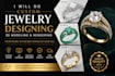 do a unique custom concept creative jewelry 3d designing modeling and rendering