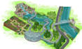 illustrate a flat vector 2d map for your games, city view and travel map guide