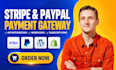 setup stripe paypal payment integration and API development for any website
