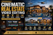 do cinematic real estate drone video editing reels