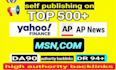 publish your article on yahoo finance apnews,com streetinsider msn,com
