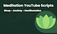 write calming sleep meditation youtube scripts with titles and descriptions