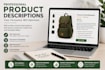 write product descriptions for shopify, amazon, and etsy