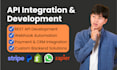 do API integration, webhook automation, stripe api, CRM and whatsapp API setup