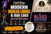 design modern hookah lounge and bar logo