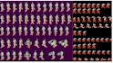 do pixel art characters, pixel art animation, pixel sprite sheets,