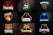 design animal, mascot logo, wolf, tiger, eagle, bear, fox