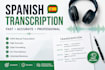 transcribe spanish audio and video