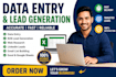 do accurate data entry web research lead generation