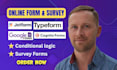 create jotform, google forms, typeform and survey form