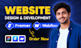 design, develop webflow framer website, figma to webflow, framer developer